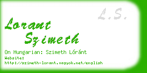 lorant szimeth business card